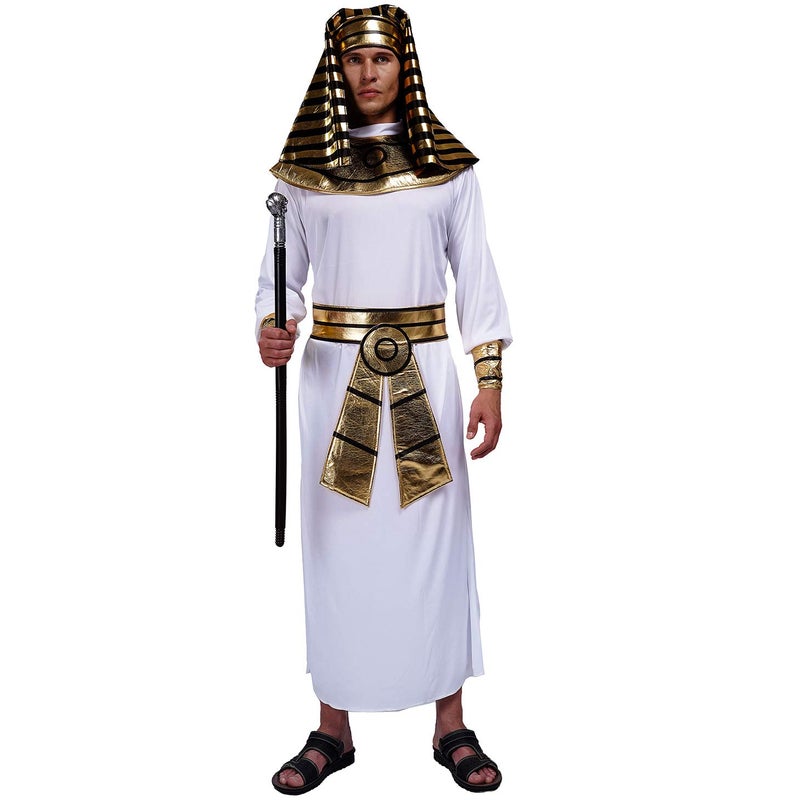 PGOND Adult Men's Egyptian Pharaoh Halloween Costume White - Image 1
